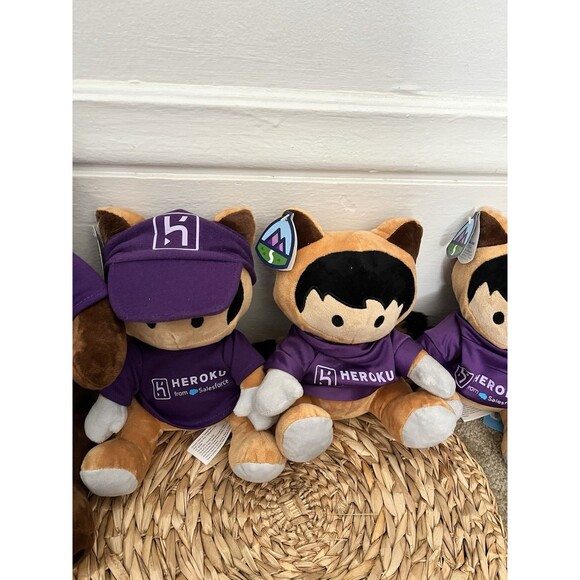 New Set Of 3 Agent Force Salesforce Cute Cat  Mini Plush Toy W/tail 8 Inches - Picture 2 of 6